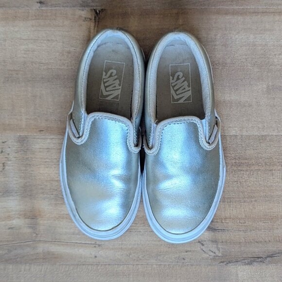 VANS Classic Leather Metallic Slip-Ons - Size 12 Little Kid - Picture 3 of 8